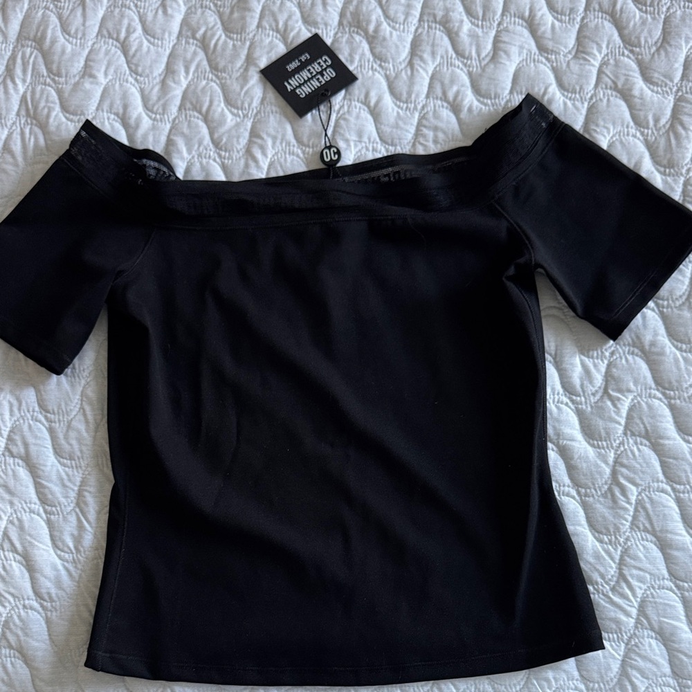 Opening Ceremony Black Off-Shoulder Top